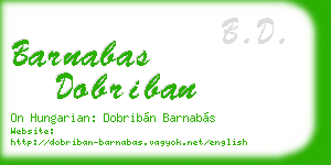 barnabas dobriban business card